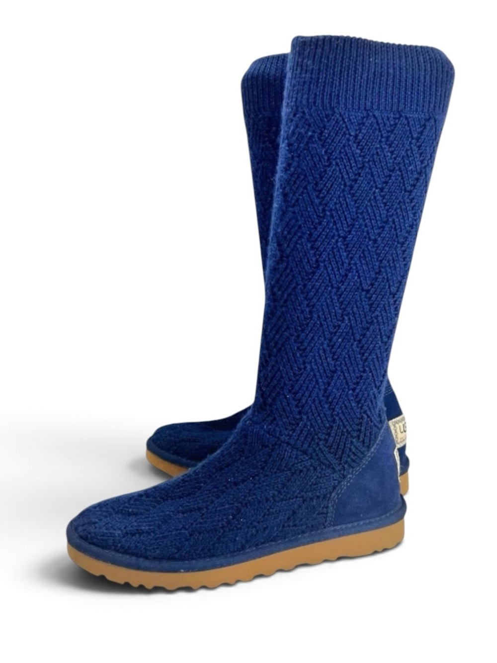 UGG Navy Cable Knit Sweater Boots